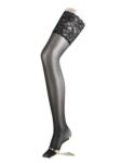 Ladies 1 Pair Falke Seidenglatt 15 Denier Transparent Shining Stockings With French Lace In 4 Colours