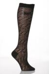 Ladies 2 Pair Pringle Hannah Lacy Knee High Socks In 4 Colours
