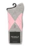 Ladies 1 Pair Pringle of Scotland 85% Cashmere Argyle Pattern Socks In 4 Colours