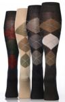 Mens 6 Pair SockShop Outstanding Value Argyle Patterned 100% Cotton Knee High Socks