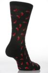 Ladies 1 Pair Hot Sox Chilli Pepper Pattern Sock In 3 Colours