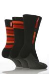Mens 3 Pair Jeep Striped & Cushioned Sole Socks In 2 Colours