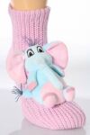 Girls 1 Pair SockShop Toy Box Socks Elephant With Non-slip Grip