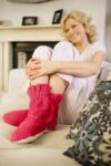 Ladies 1 Pair Aroma Hot Sox Pink With Rose, Neroli & Lavender Essential Oils