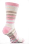 Ladies 1 Pair Elle Angora Striped Slipper Sock In 3 Colours