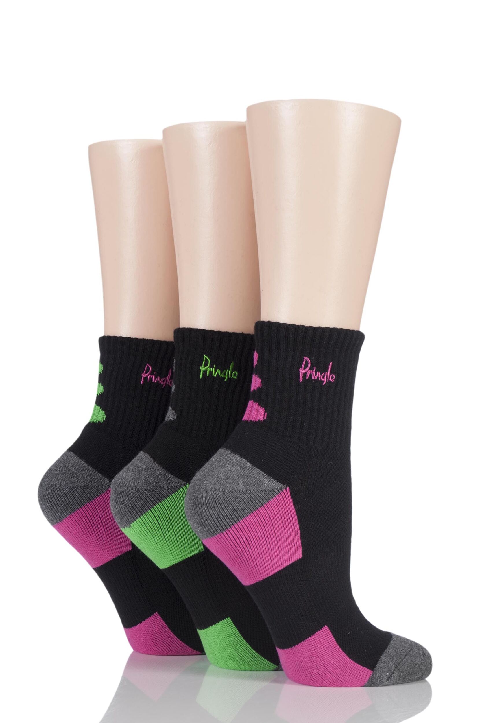 Ladies 3 Pair Pringle Lyndsey Cushioned Sport Socks eBay