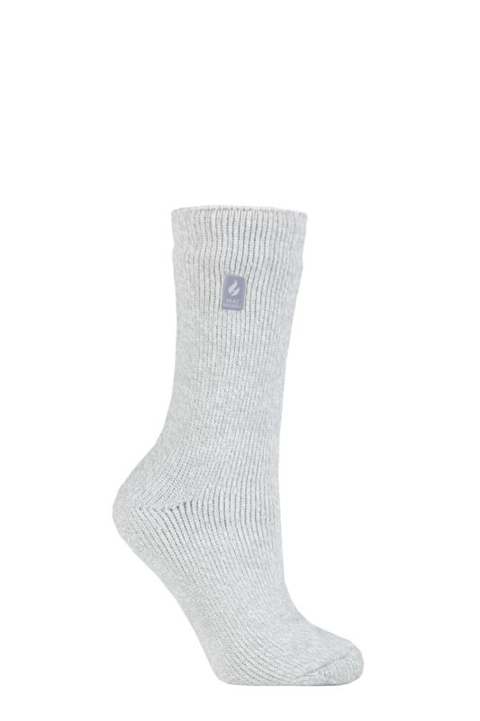 Women's 1 Pair SOCKSHOP Original Heat Holders 2.3 TOG Thermal Socks Silver Grey 4-8 Ladies