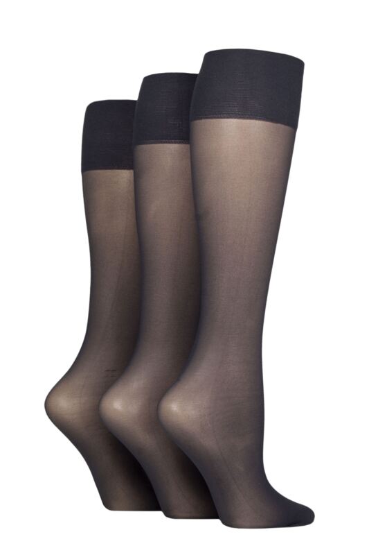 Women's 3 Pair Charnos 15 Denier Sheer Knee Highs