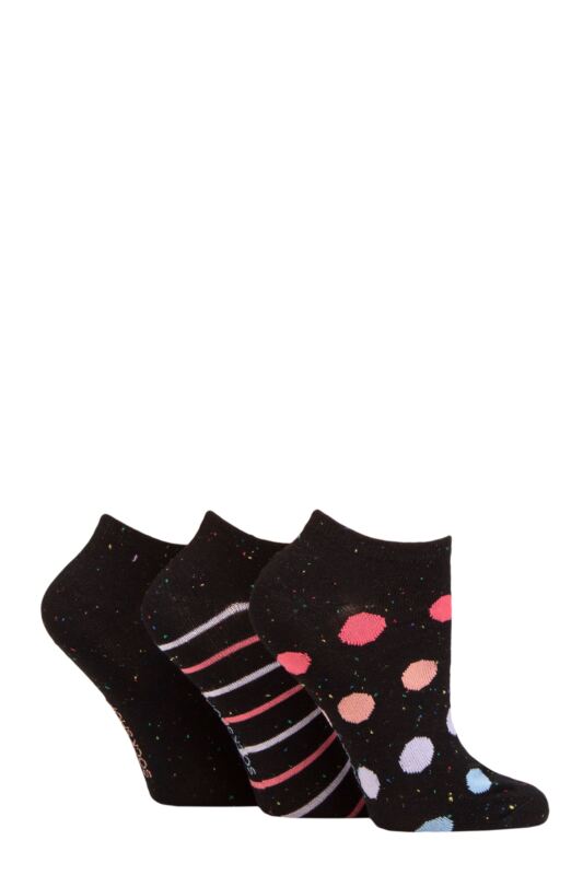 Women's 3 Pair SOCKSHOP Speckled Bamboo Trainer Socks
