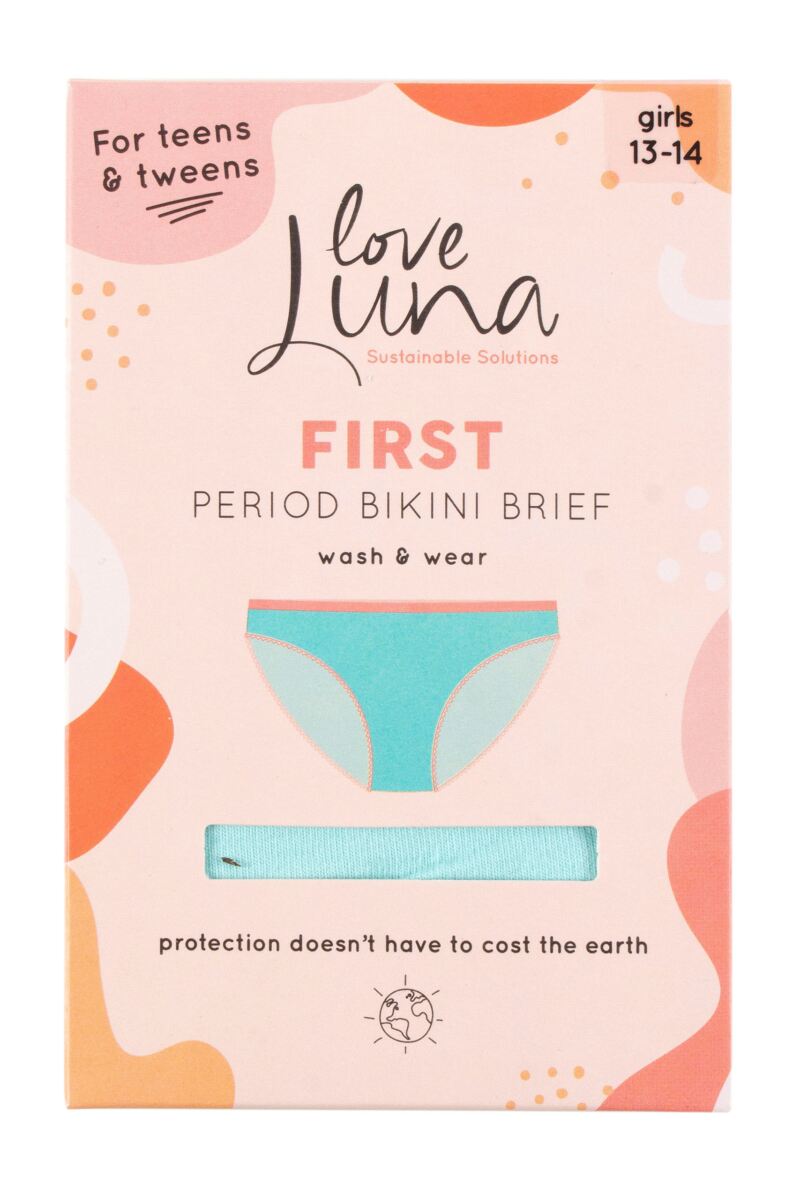 Love Luna Pair Teens First Period Bikini Briefs From Sockshop