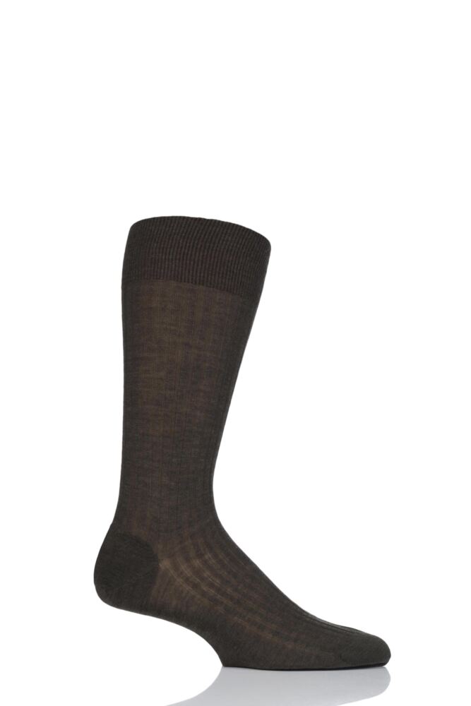 Mens Pantherella Merino Wool Rib Socks From Sockshop