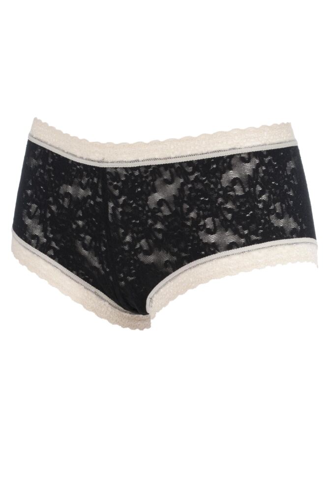 Kinky Knickers Black And Ivory Straight Lace Trim Knickers