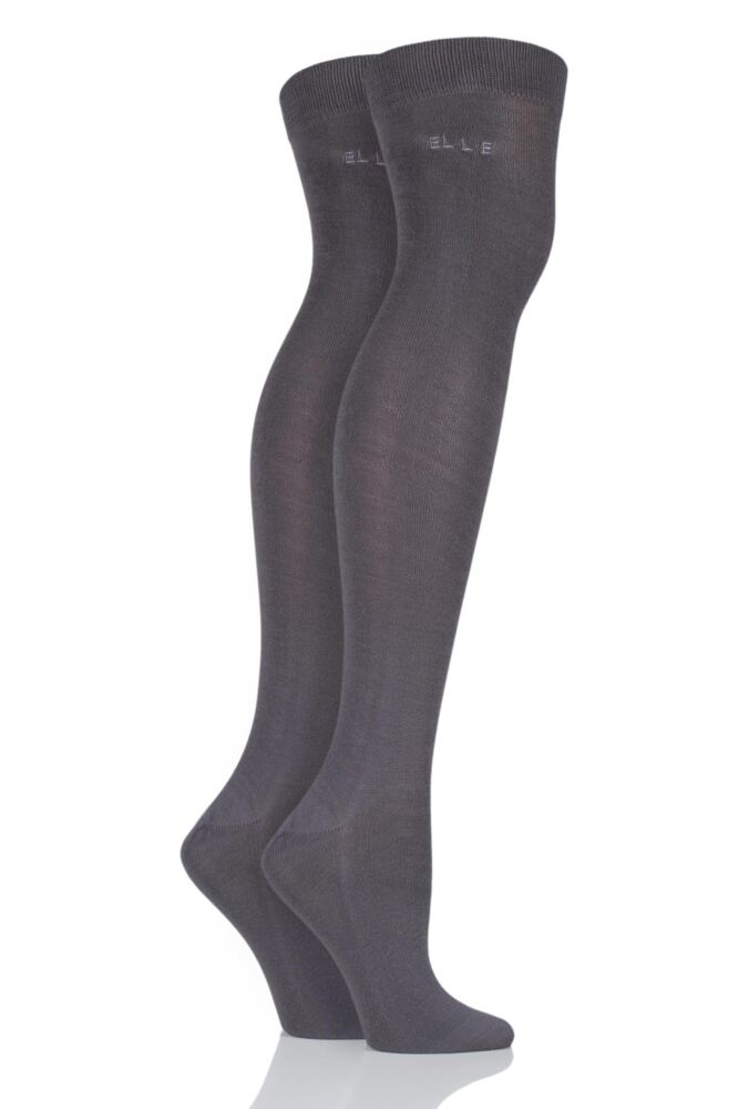 Ladies Elle Plain Bamboo Over The Knee Socks | SockShop
