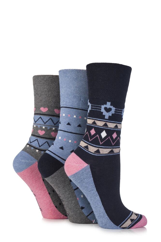 Gentle Grip Hermione Aztec and Heart Patterned Cotton Socks
