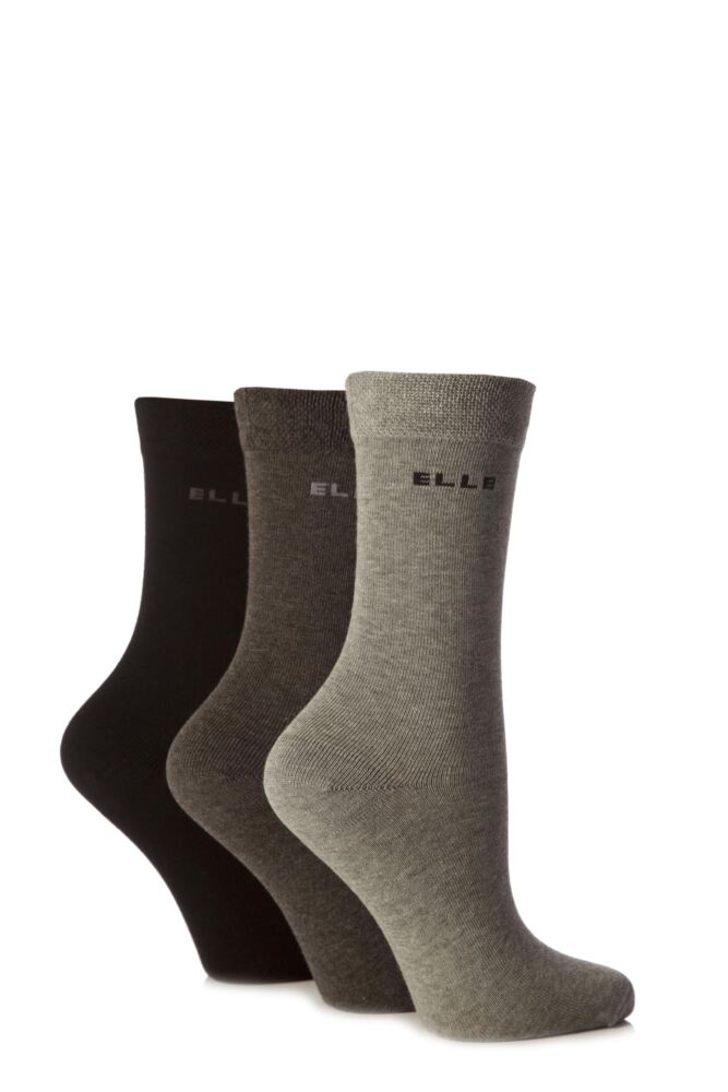 Elle Plain Comfort Cuff Cotton Socks with Hand Linked Toes