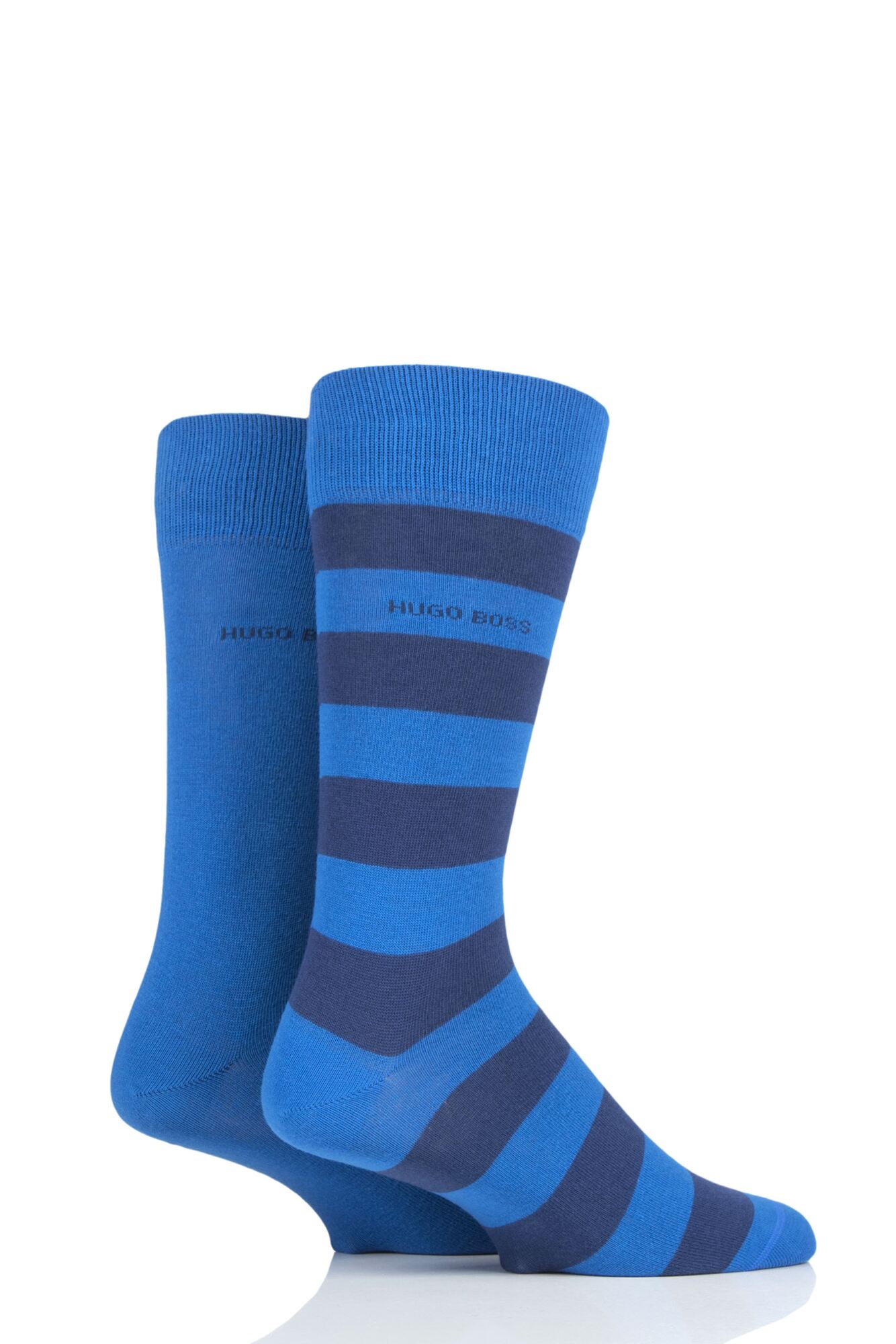 Hugo Boss Block Striped and Plain Combed Cotton Socks