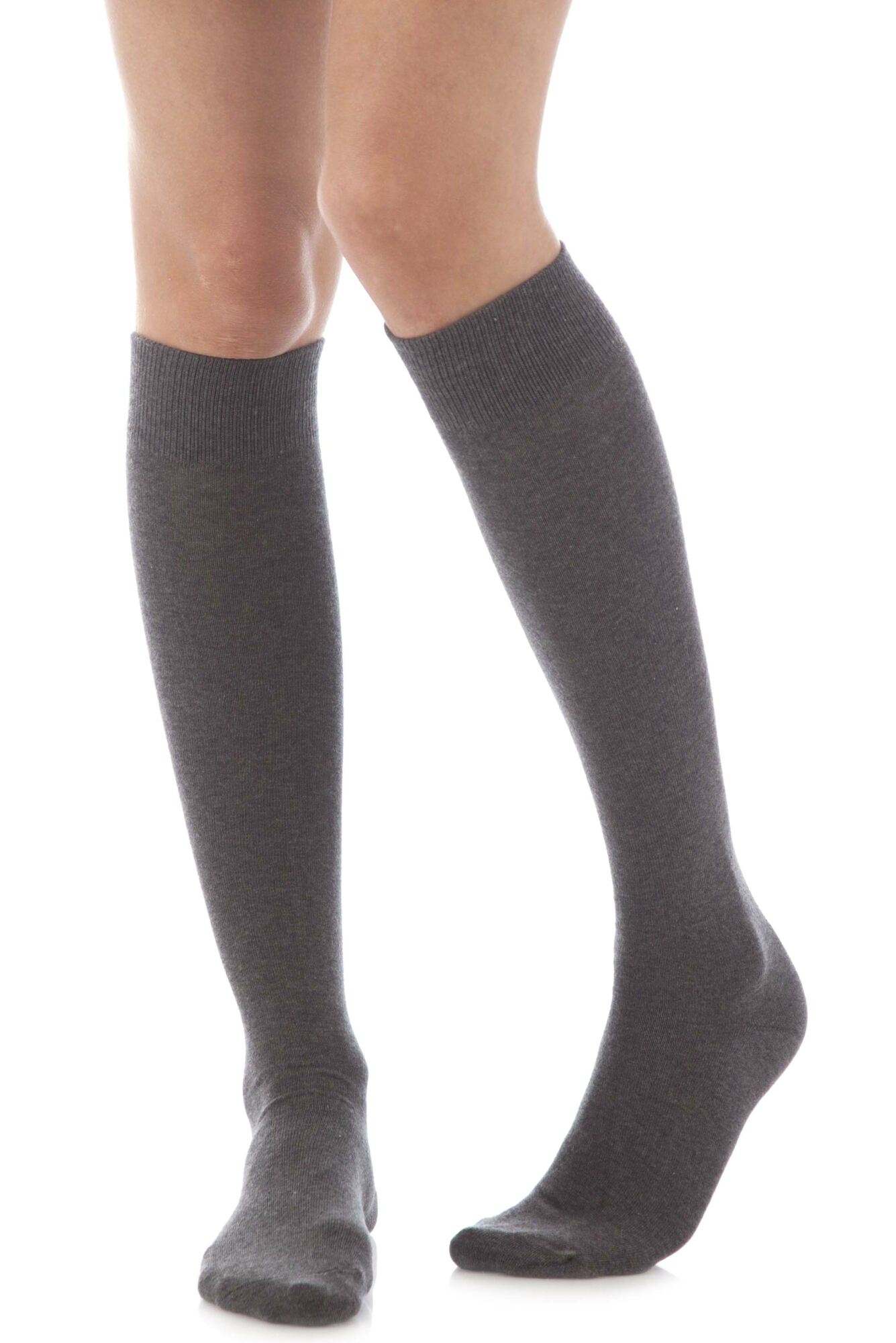 Ladies Elle Plain Cotton Knee Highs from SOCKSHOP