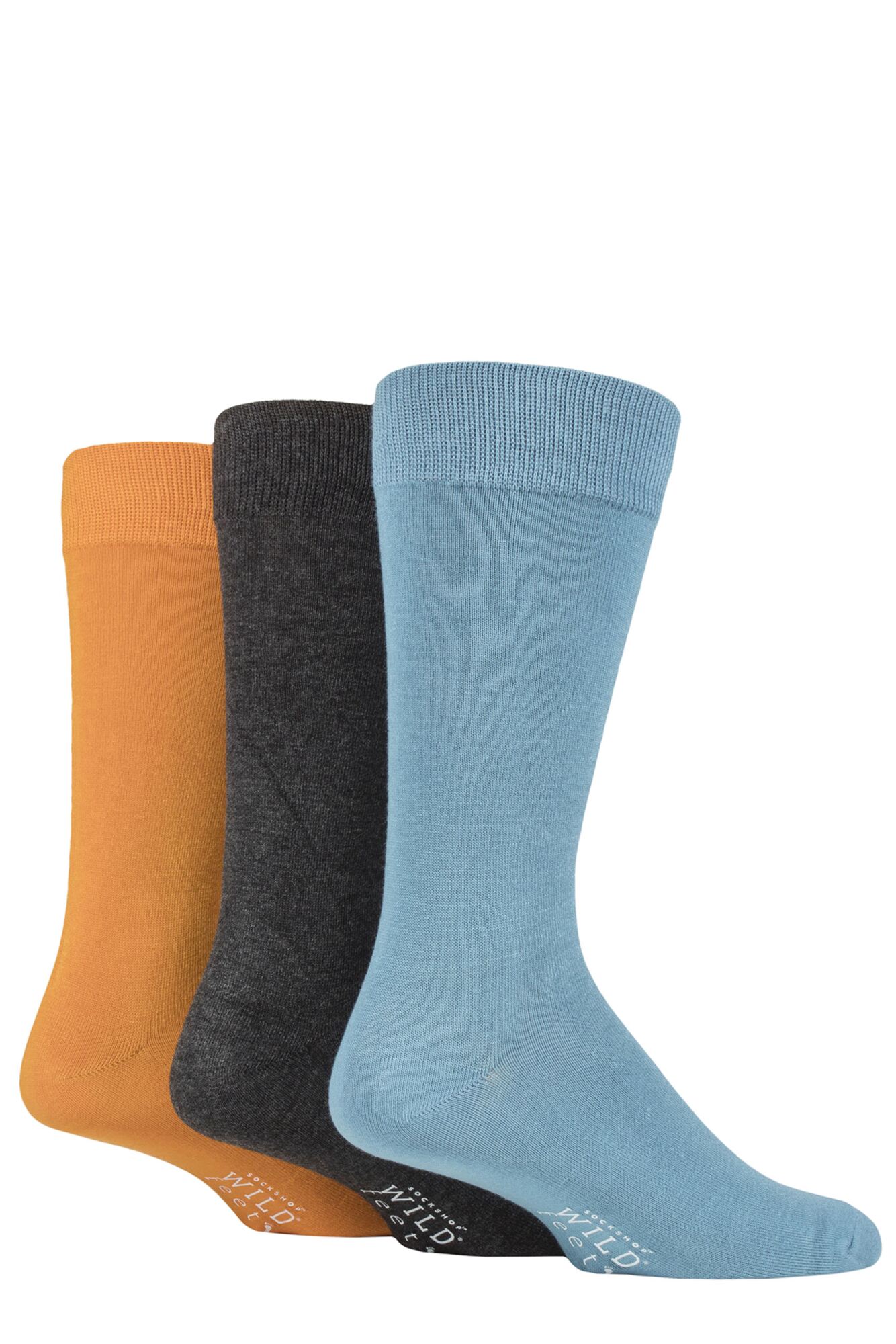 Mens 3 Pair Wild Feet Plain Bamboo Socks from SockShop