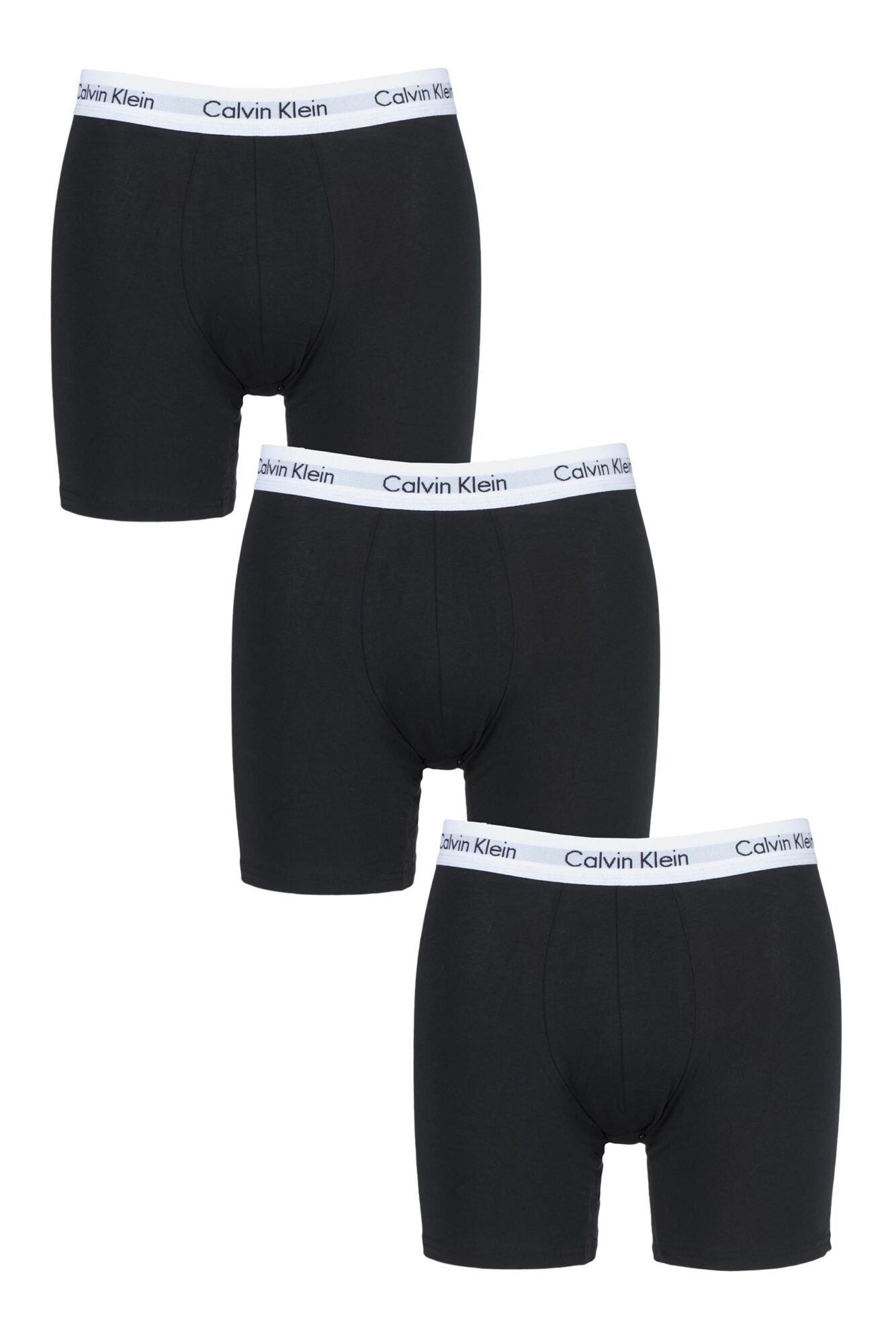 Mens 3 Pack Calvin Klein Cotton Stretch Longer Leg Trunks