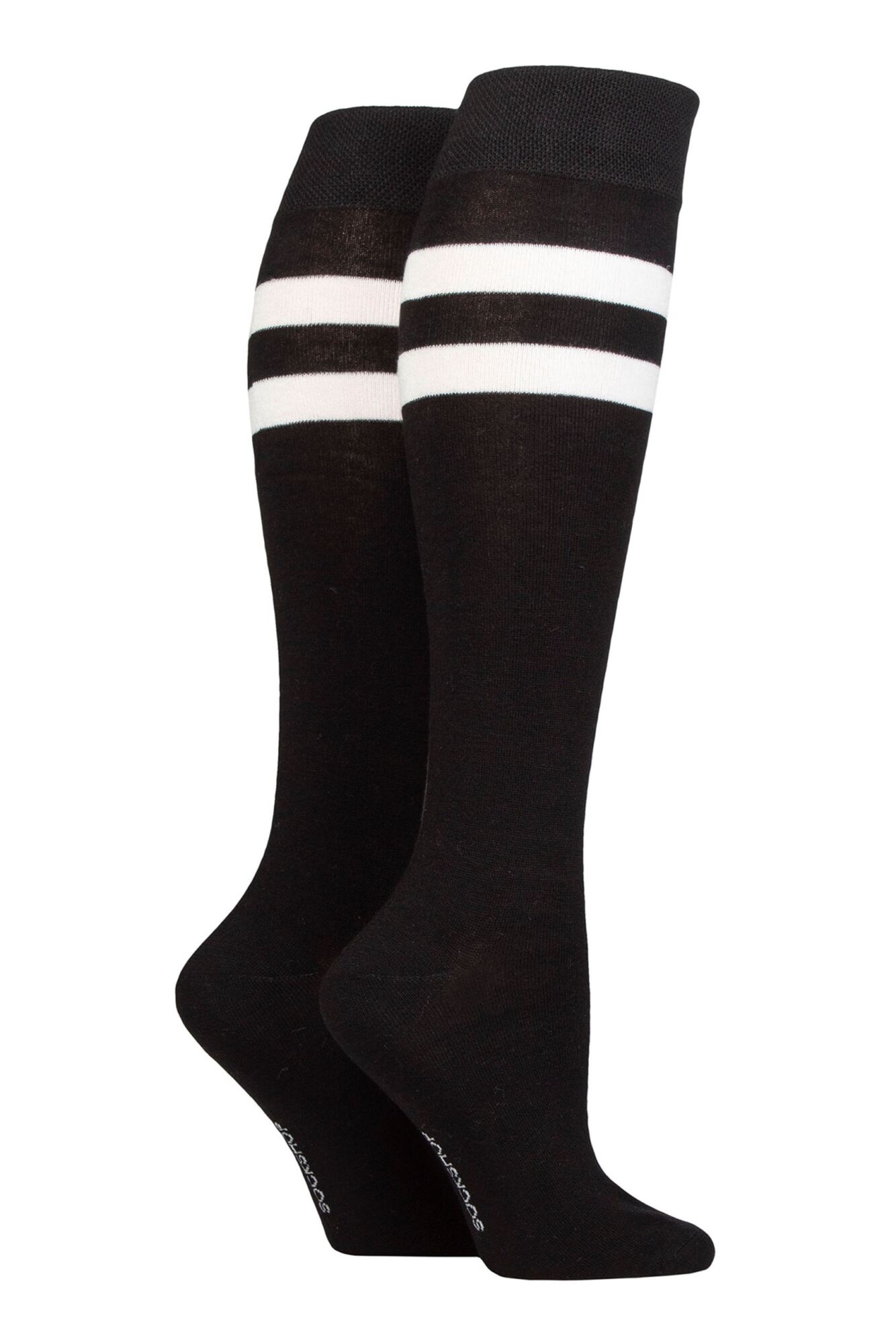 Ladies 2 Pair SOCKSHOP Plain Bamboo Knee High Socks with Smooth Toe ...