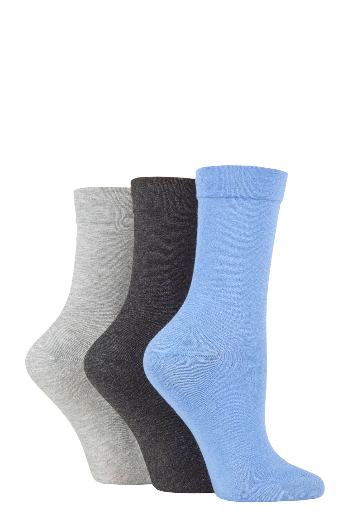 Ladies 3 Pair SOCKSHOP Gentle Bamboo Socks with Smooth Toe Seams in ...