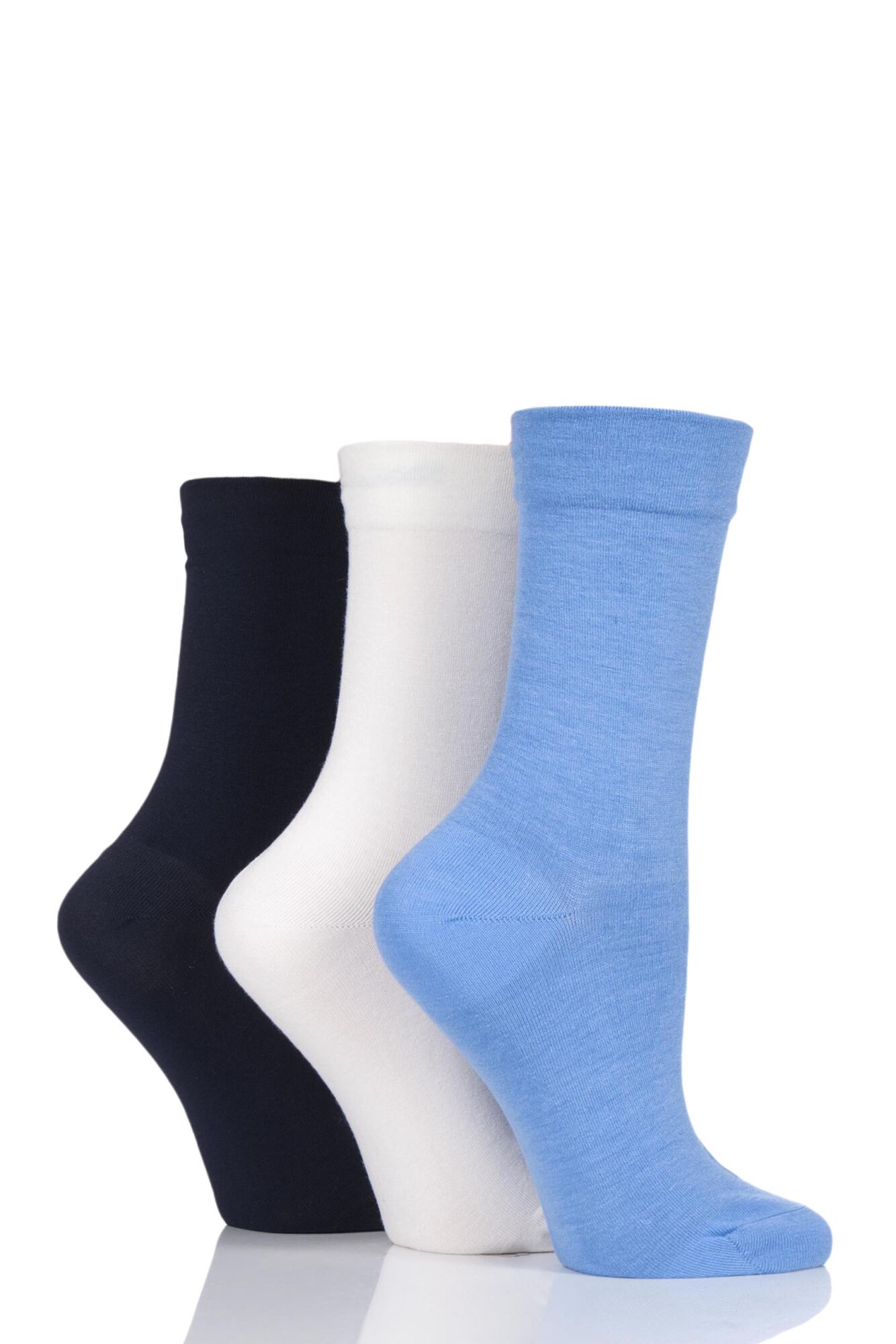 Ladies 3 Pair SOCKSHOP Gentle Bamboo Socks with Smooth Toe Seams in ...