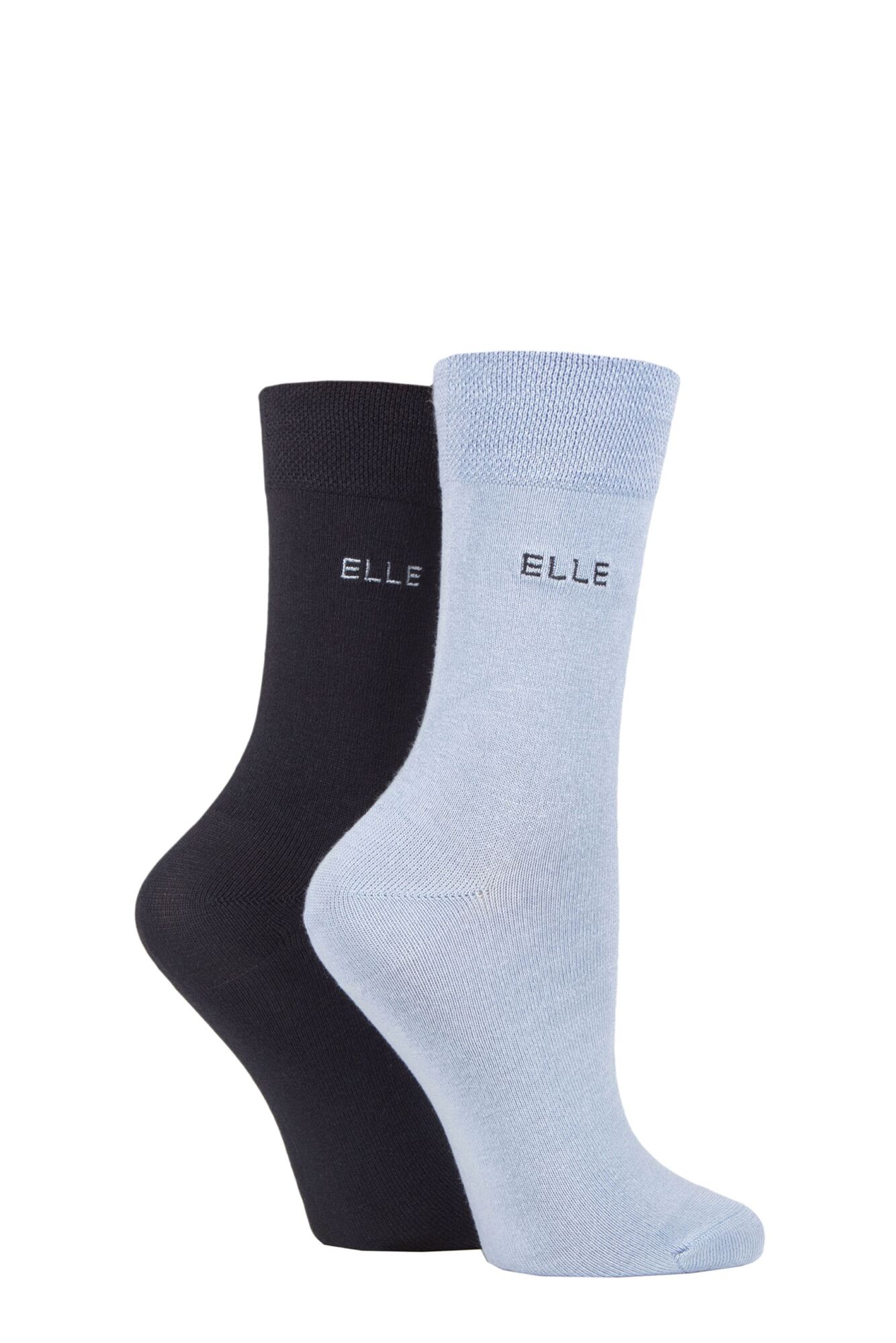 Ladies 2 Pair Elle Plain Bamboo Fibre Socks From SOCKSHOP