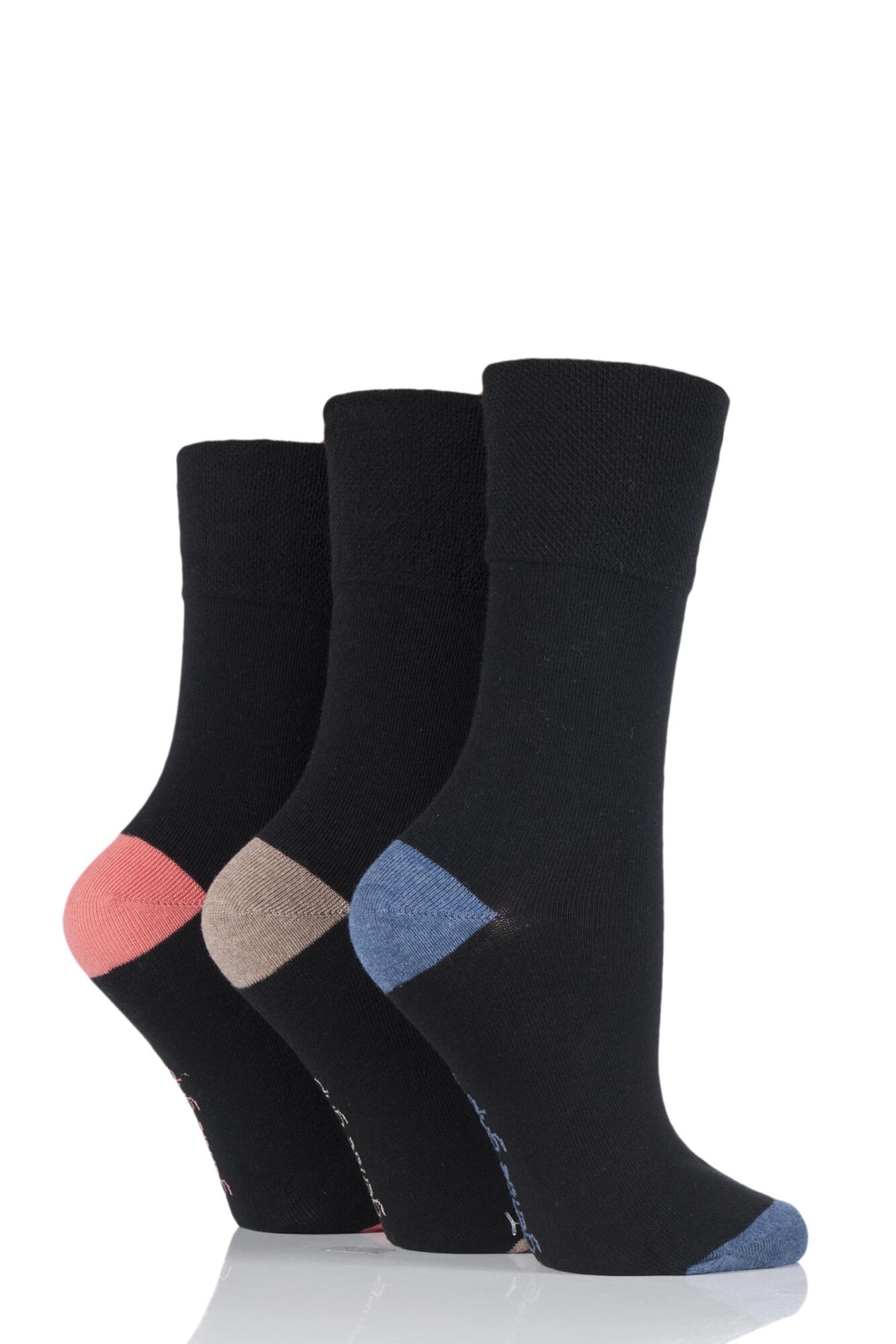 Gentle Grip Contrast Heel and Toe Socks | SOCKSHOP