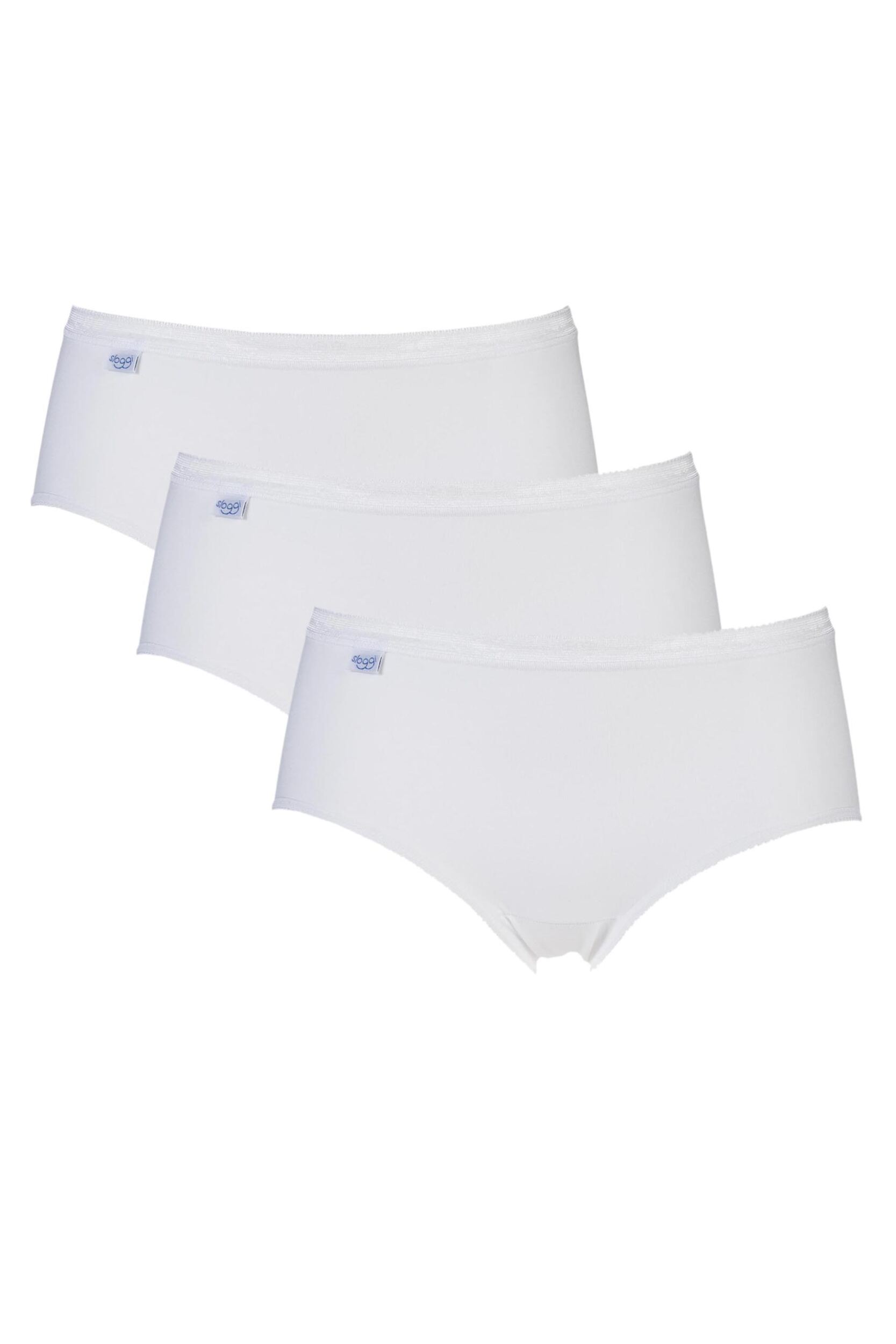 3 Pack White Basic Midi Briefs Ladies 10 Ladies - Sloggi