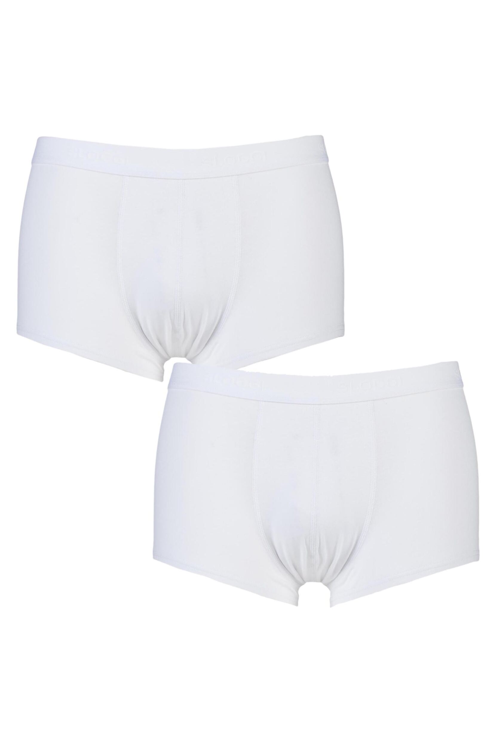 2 Pack White 24/7 Basic Natural Cotton Hipster Briefs Men's 32 Mens - Sloggi