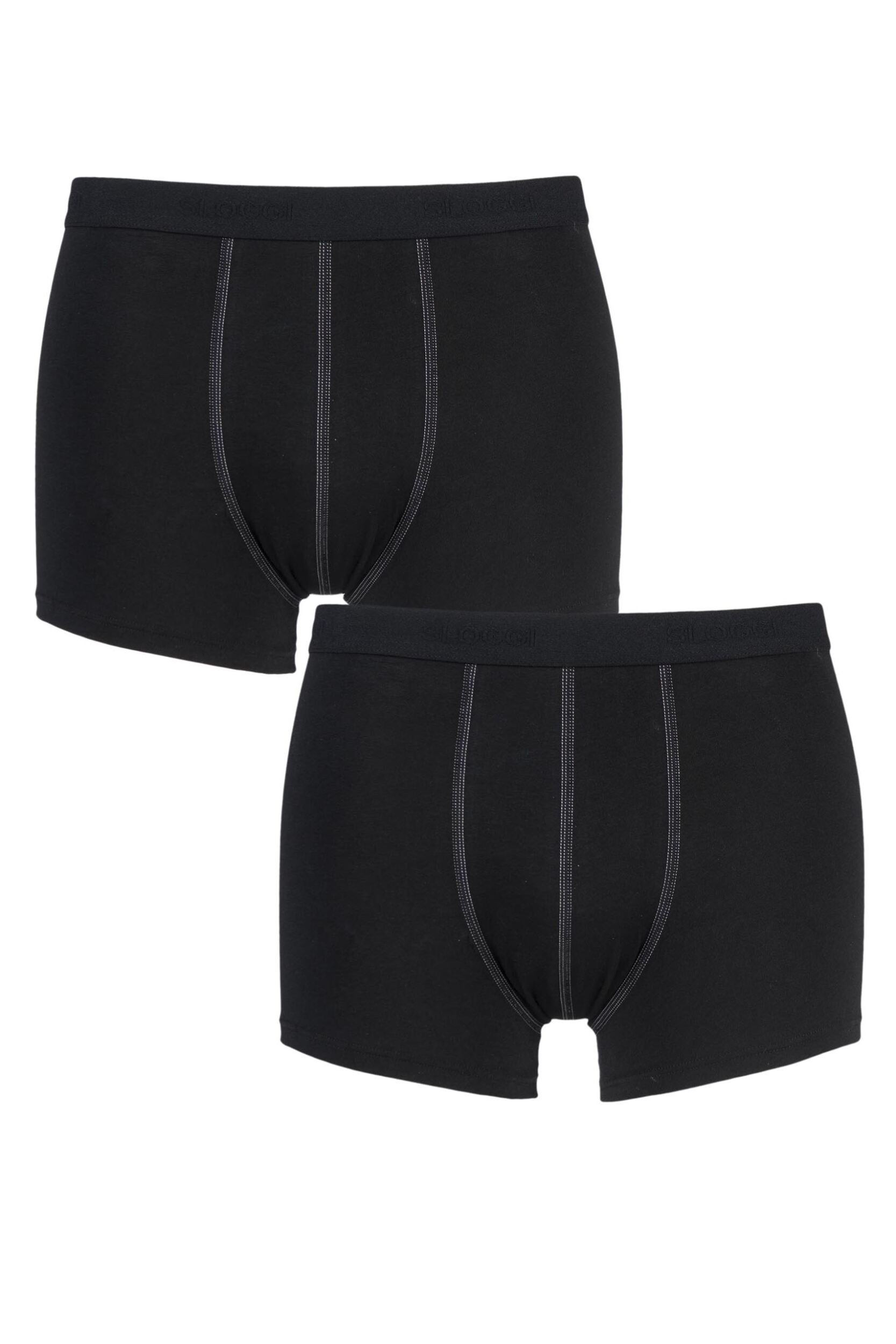 2 Pack Black 24/7 Basic Natural Cotton Boxer Shorts Men's 32 Mens - Sloggi