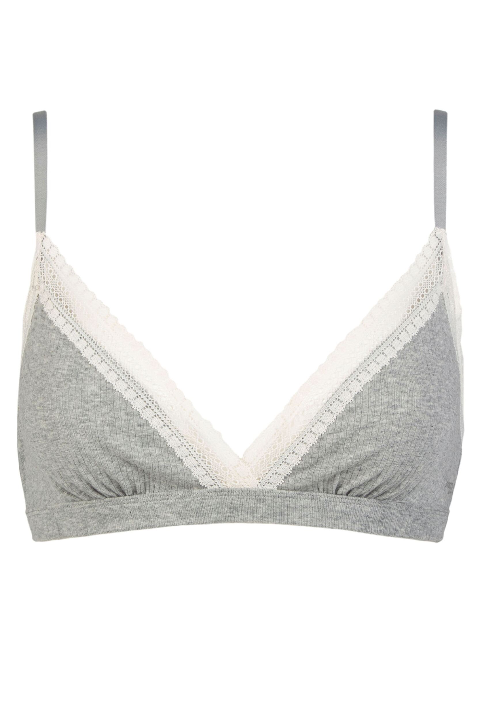 Women's 1 Pack Sloggi GO Ribbed Bralette Grey Extra Small