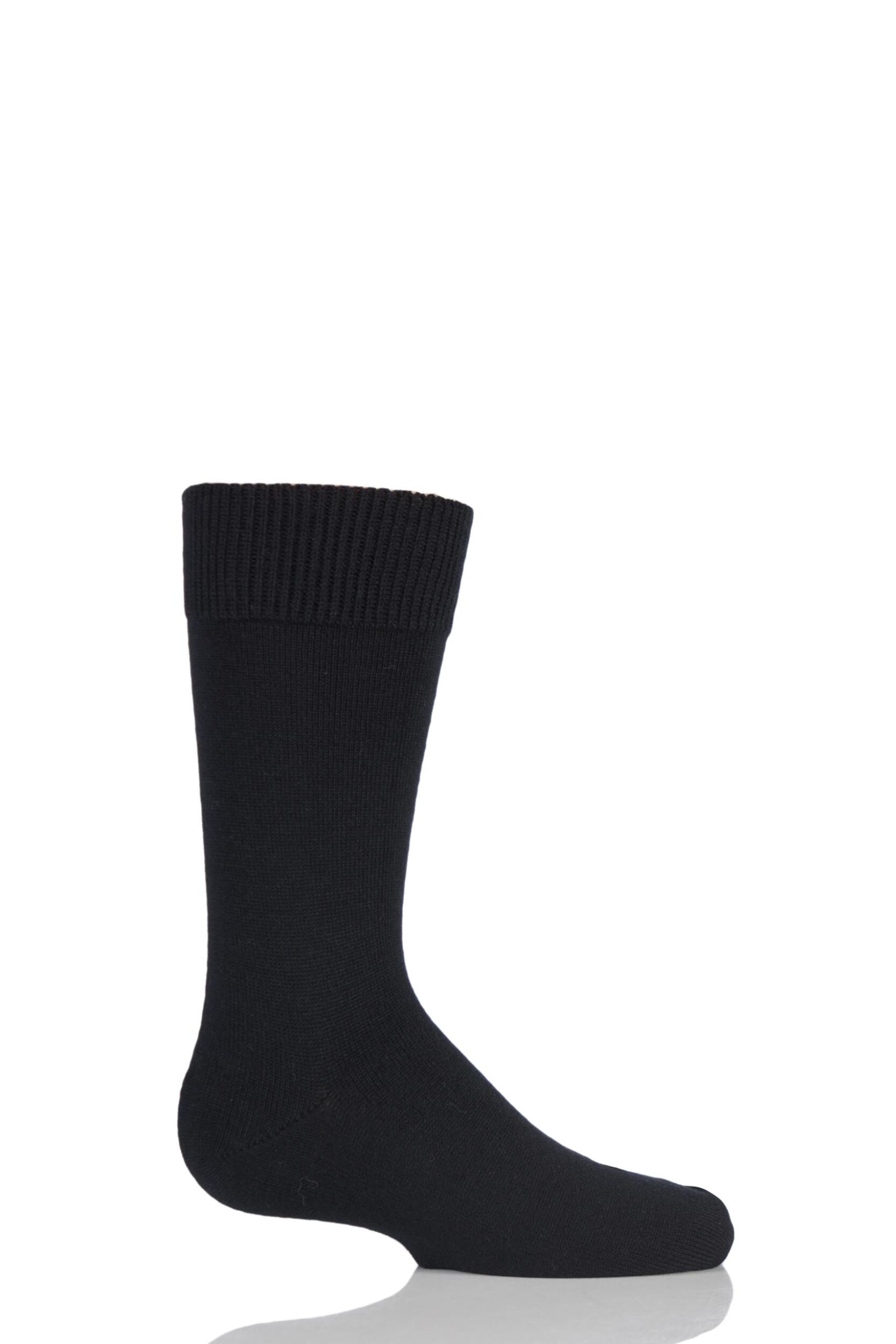 1 Pair Black Comfort Wool Plain Socks Kids Unisex 12-2.5 Kids (7-11 Years) - Falke