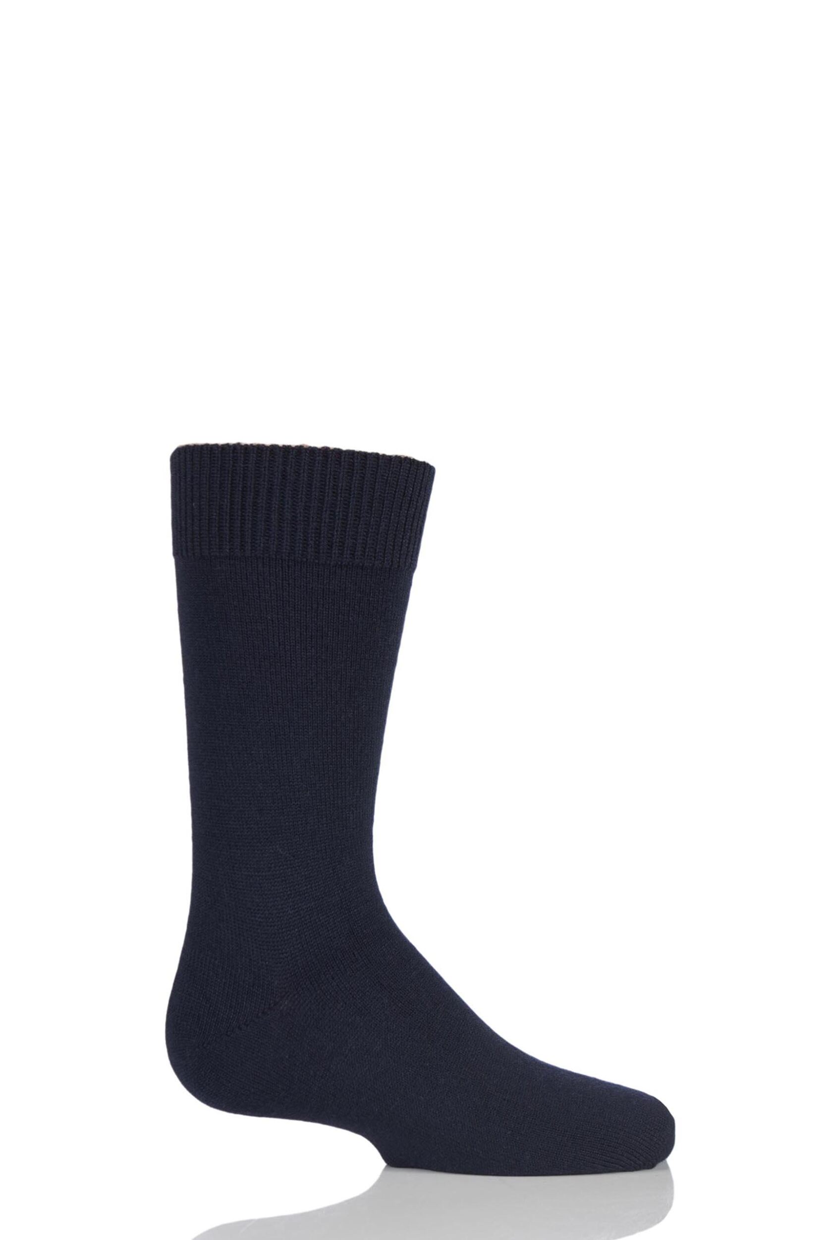 1 Pair Dark Marine Comfort Wool Plain Socks Kids Unisex 12-2.5 Kids (7-11 Years) - Falke