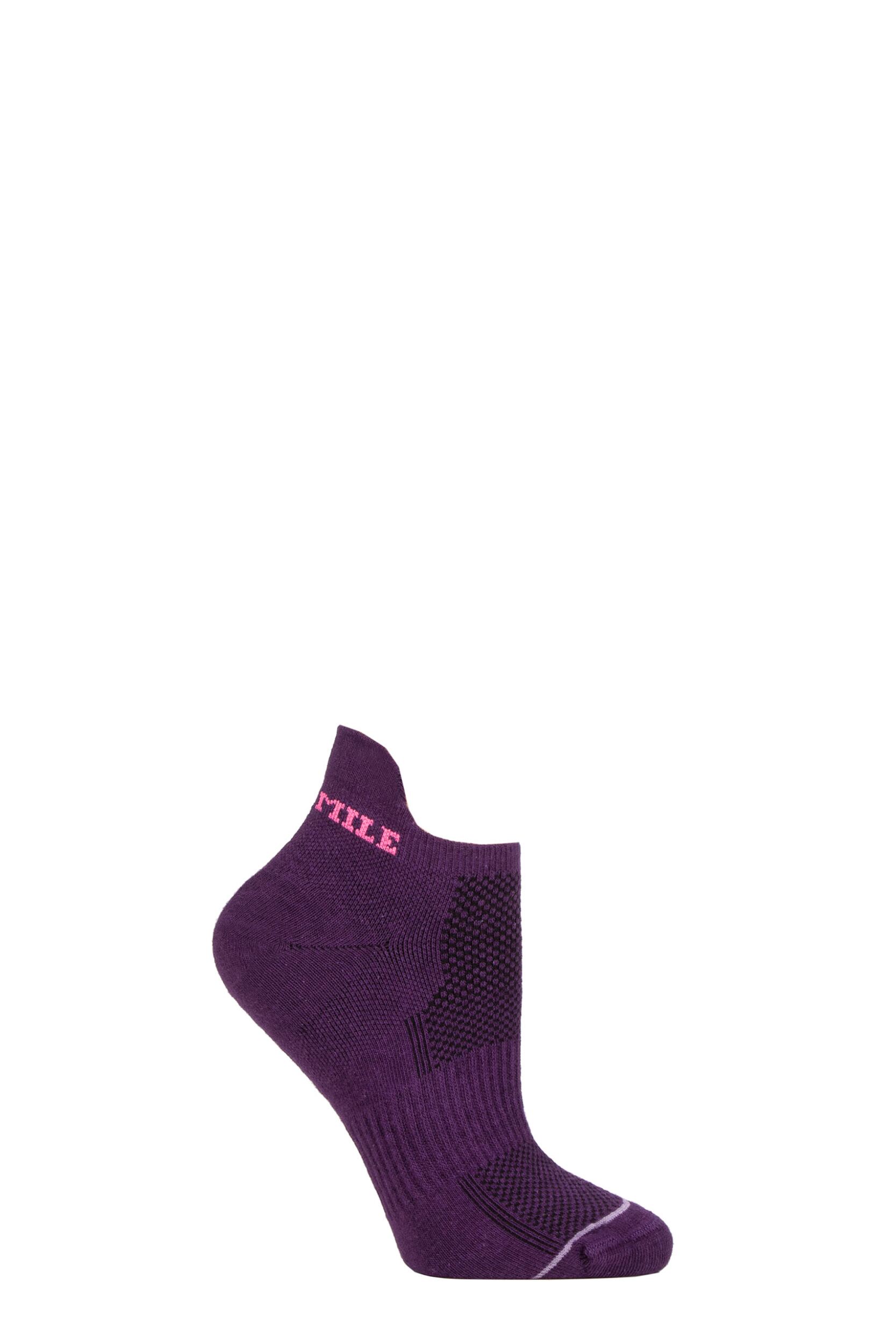 Women's 1 Pair 1000 Mile Tactel Ultimate Technical Racing Trainer Socklet Purple 3-5.5 Ladies