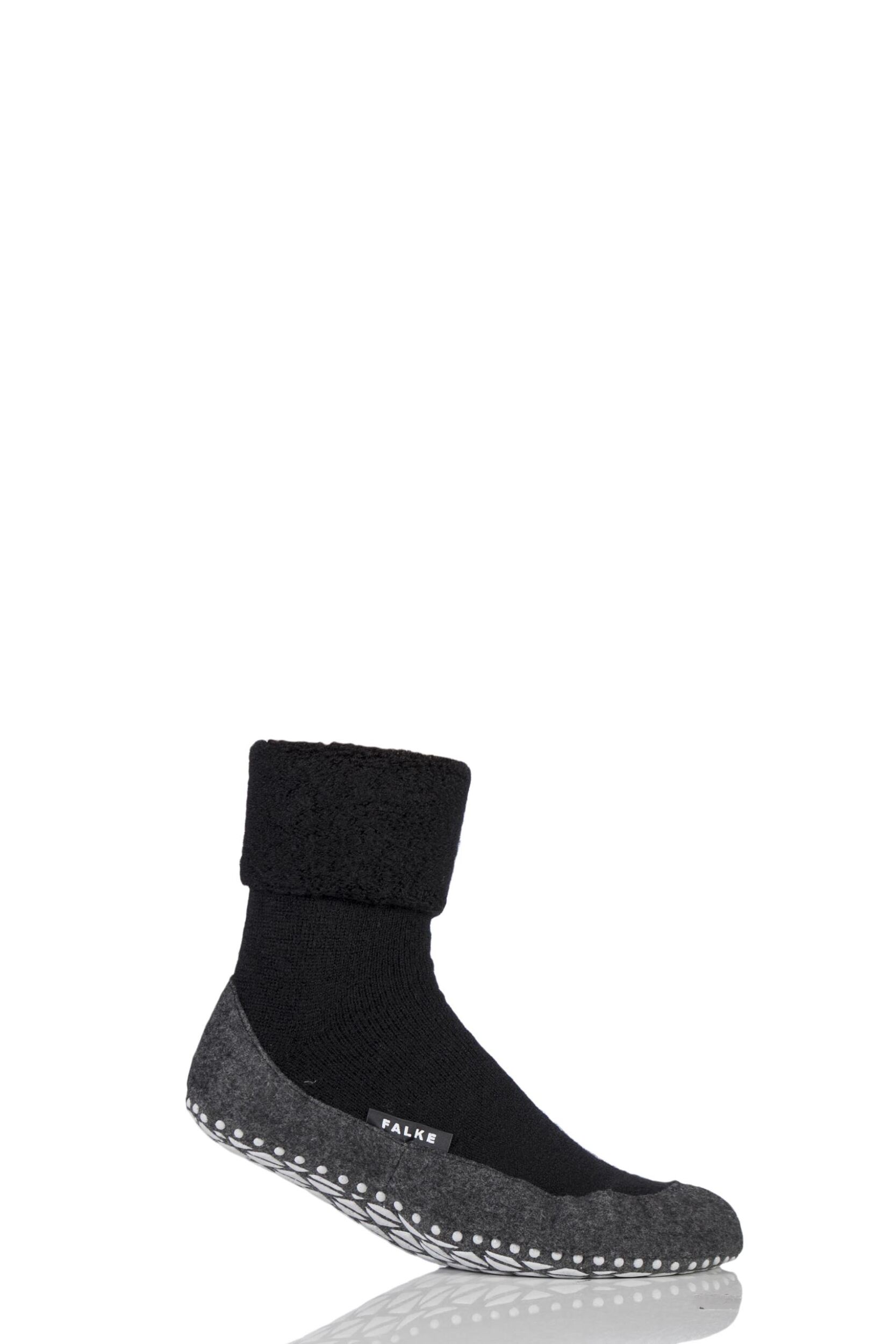 1 Pair Black Cosyshoe Virgin Wool Home Socks Men's 5.5 - 6.5 Mens - Falke