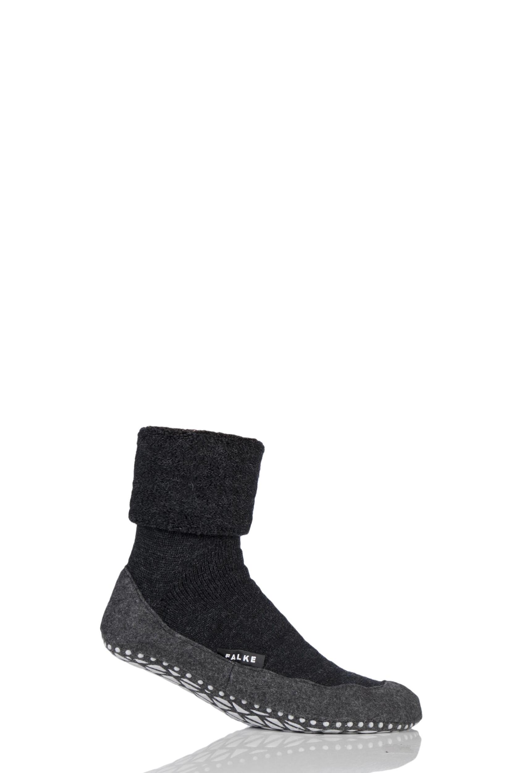 1 Pair Anthracite Cosyshoe Virgin Wool Home Socks Men's 5.5 - 6.5 Mens - Falke