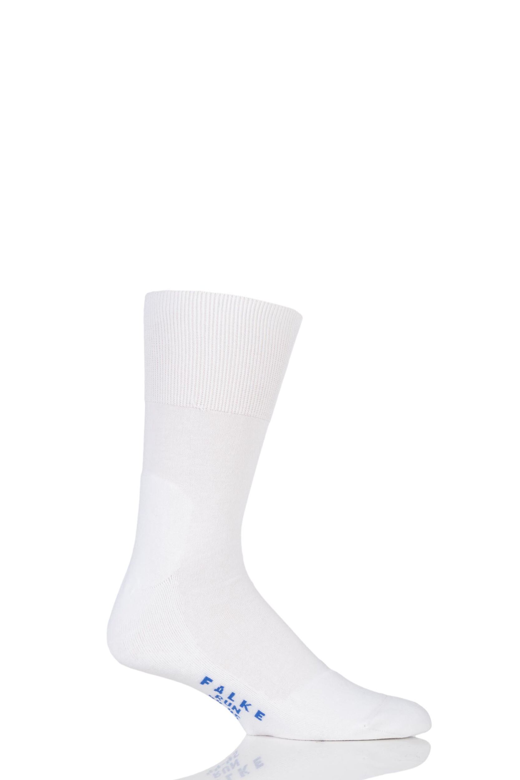 1 Pair White Sport Spirit Run Crew Socks Unisex 11-12.5 Mens - Falke