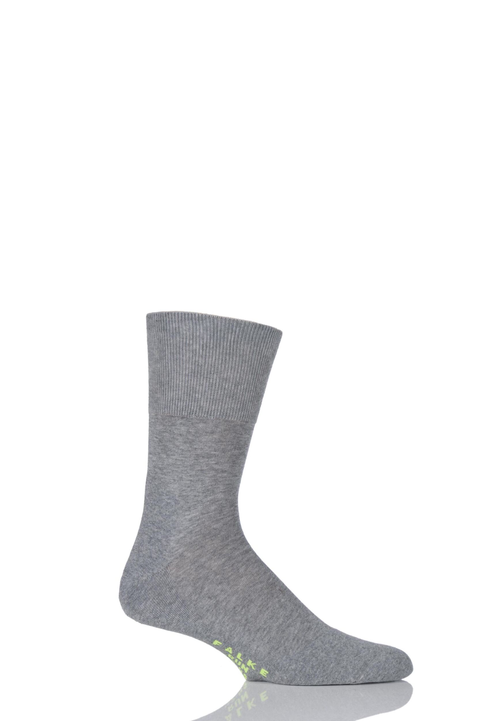 1 Pair Light Grey Melange Sport Spirit Run Crew Socks Unisex 4-5 Unisex - Falke