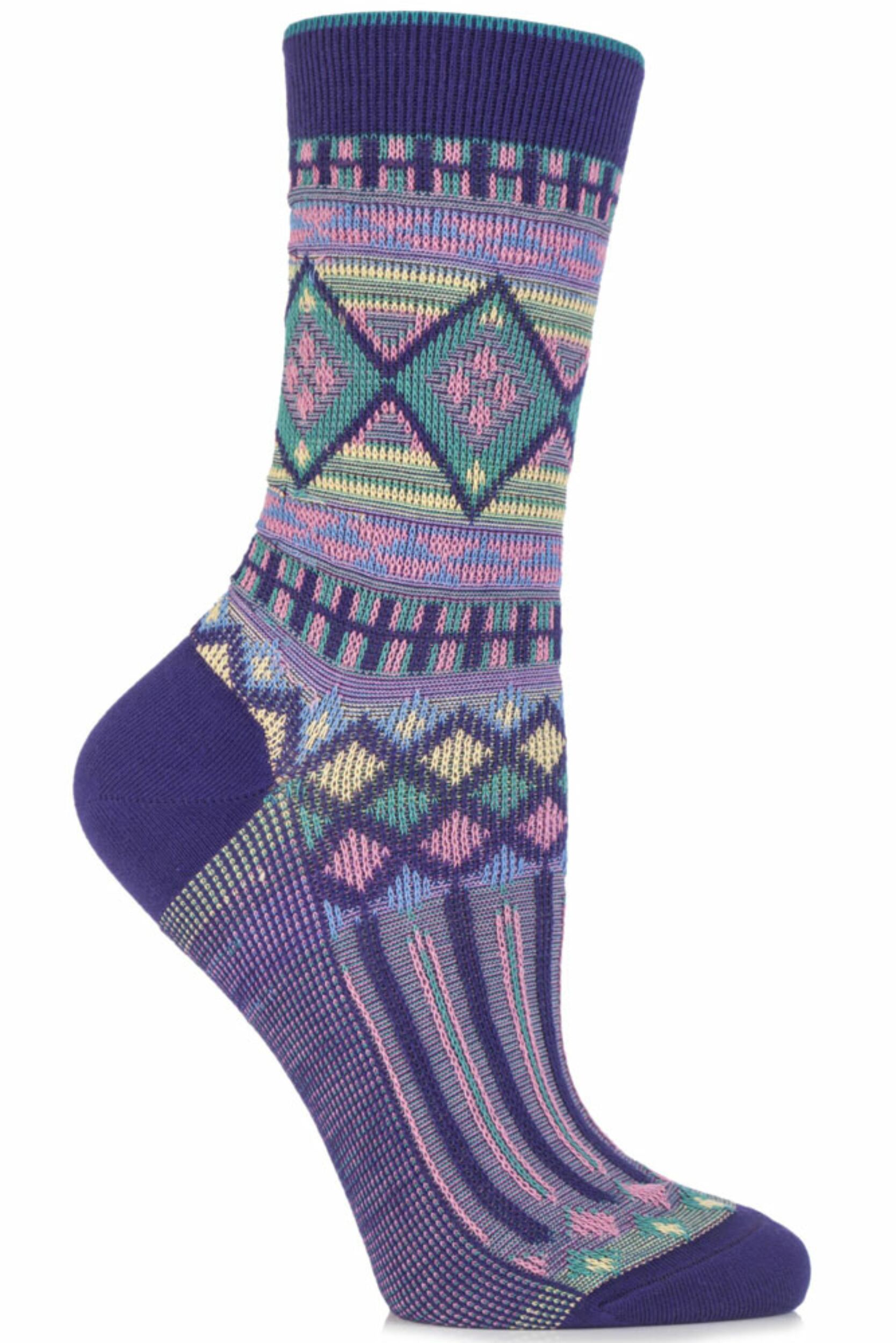 Ladies 1 Pair Burlington Cotton Ethno Aztec Patterned Socks | eBay