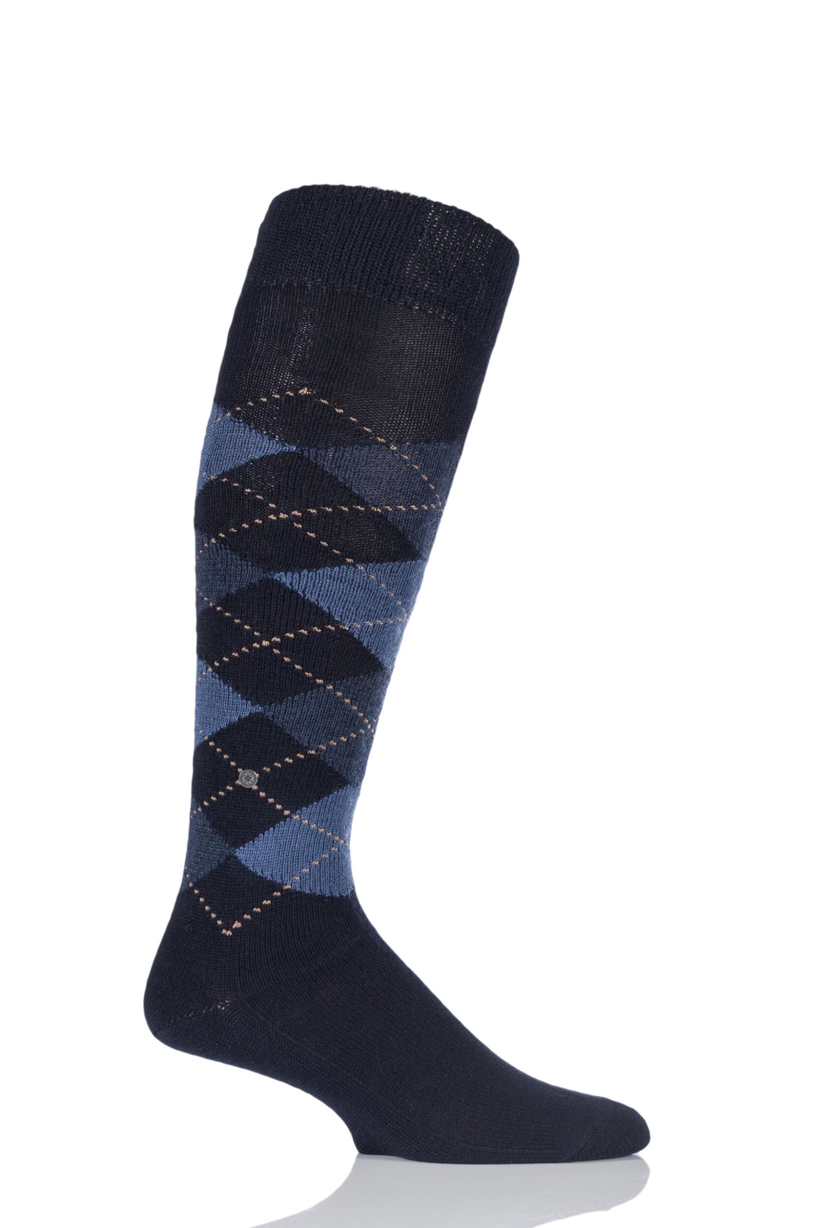 1 Pair Dark Navy Preston Soft Acrylic Knee High Socks Men's 6.5-11 Mens - Burlington