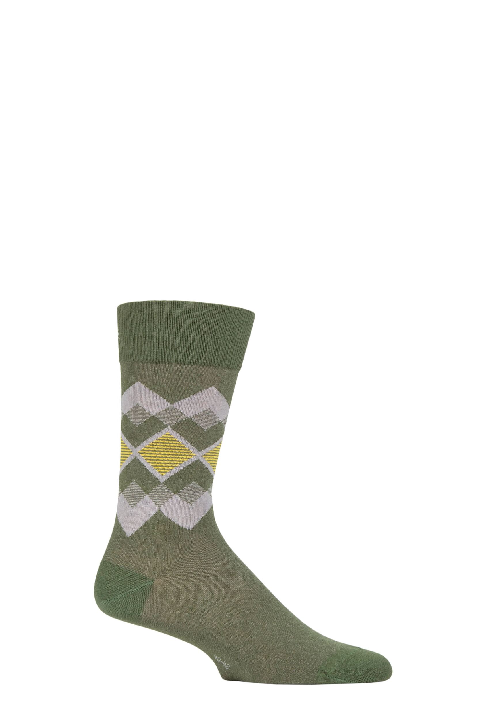 Mens 1 Pair Burlington Vintage Rhomb Organic Cotton Socks Grey 6.5-11 Mens