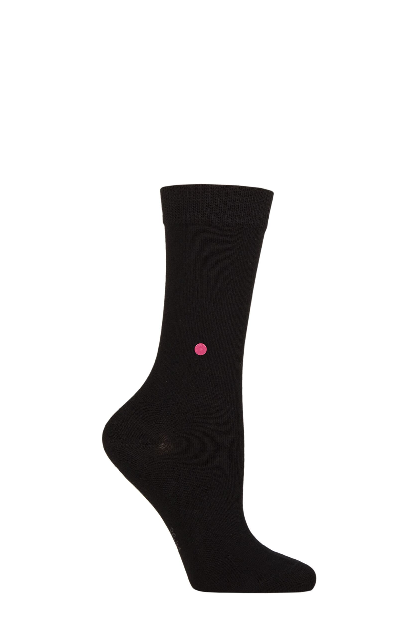 1 Pair Black Lady Plain Cotton Socks Ladies 2.5-6 Ladies - Burlington