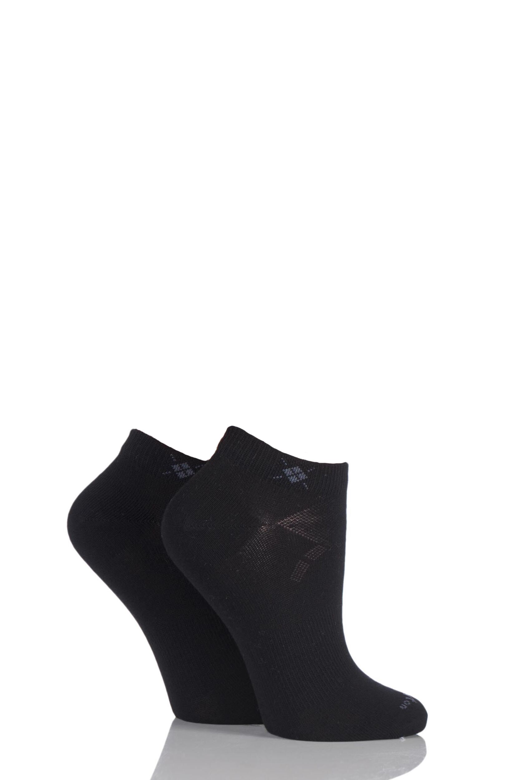 2 Pair Black Everyday Cotton Trainer Socks Ladies 3.5-7 Ladies - Burlington