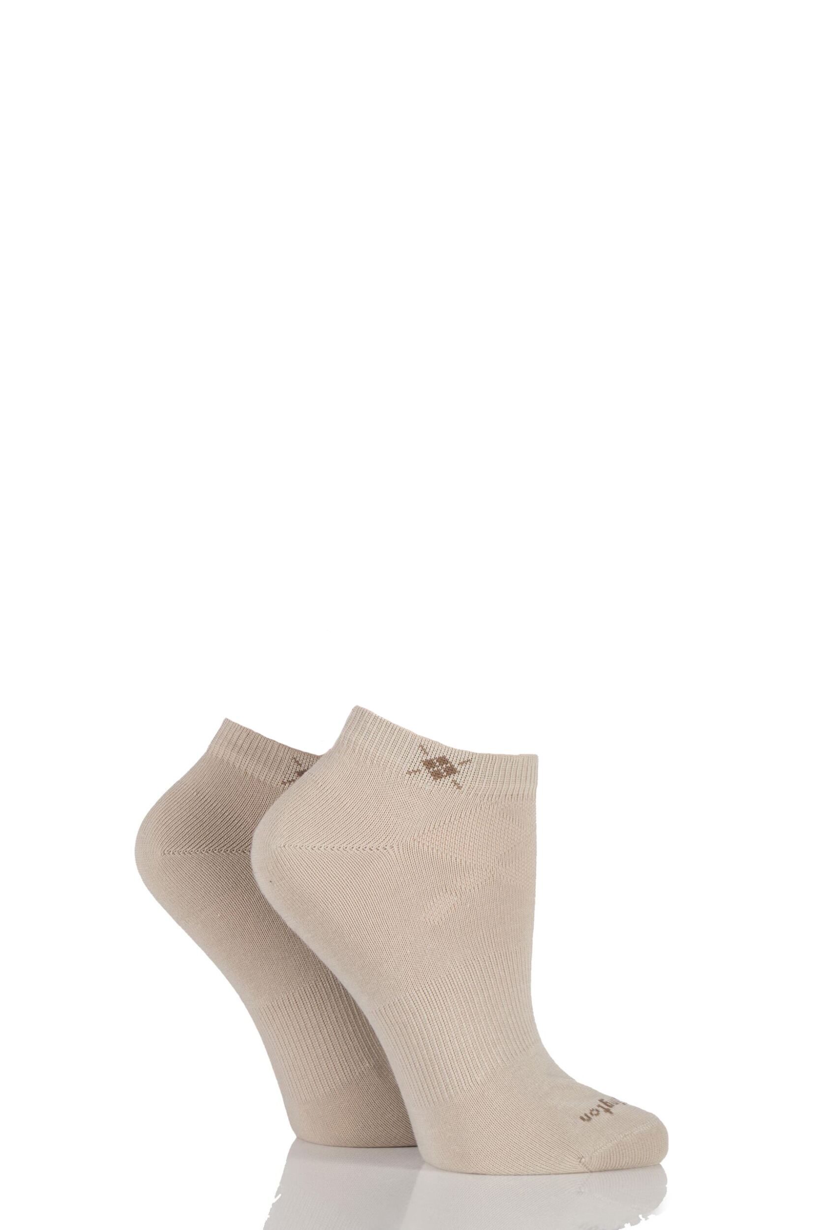 2 Pair Sand Everyday Cotton Trainer Socks Ladies 3.5-7 Ladies - Burlington