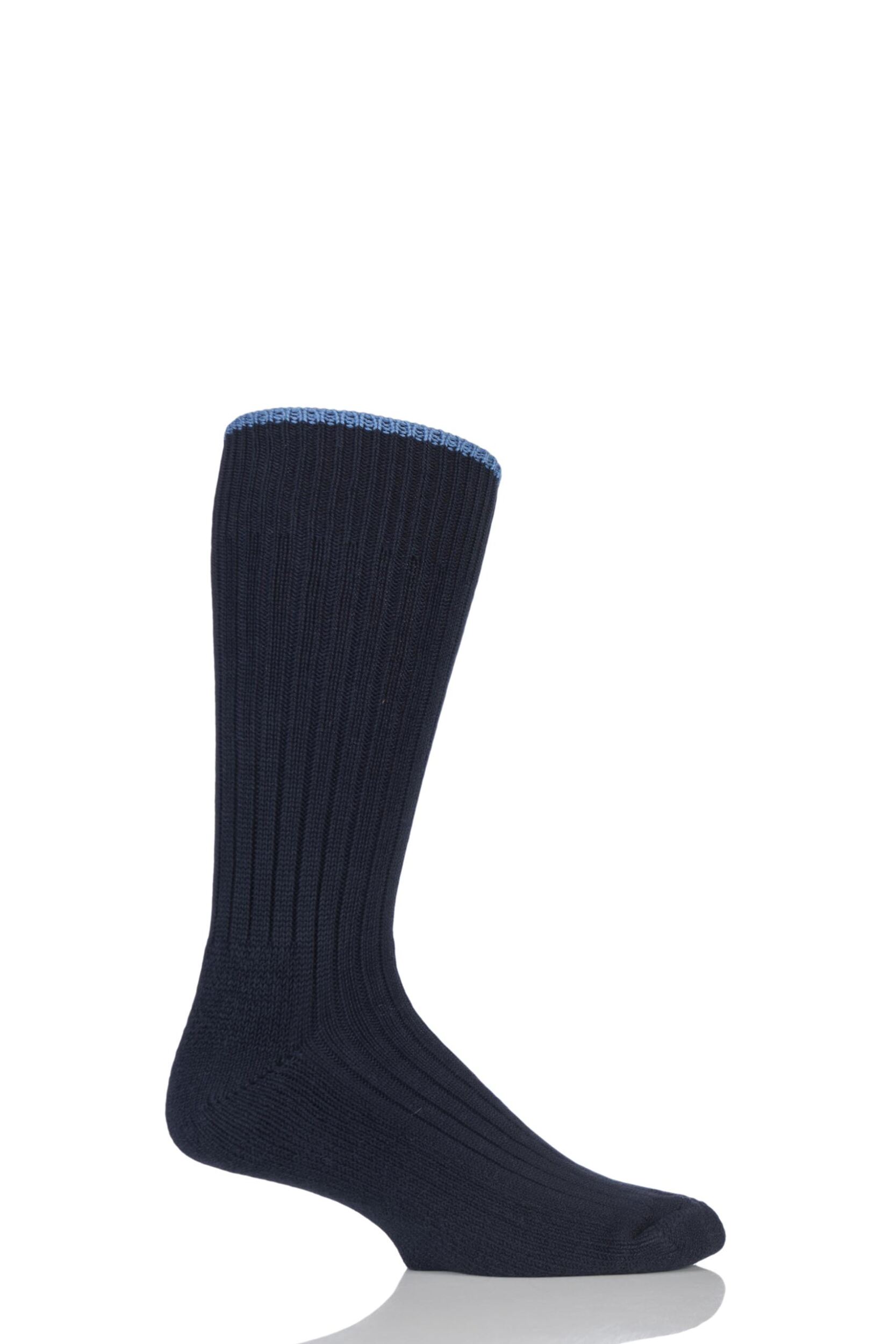 1 Pair Rich Navy / Blue Cotton Cushioned Golf Socks Unisex 12-14 Mens - Glenmuir