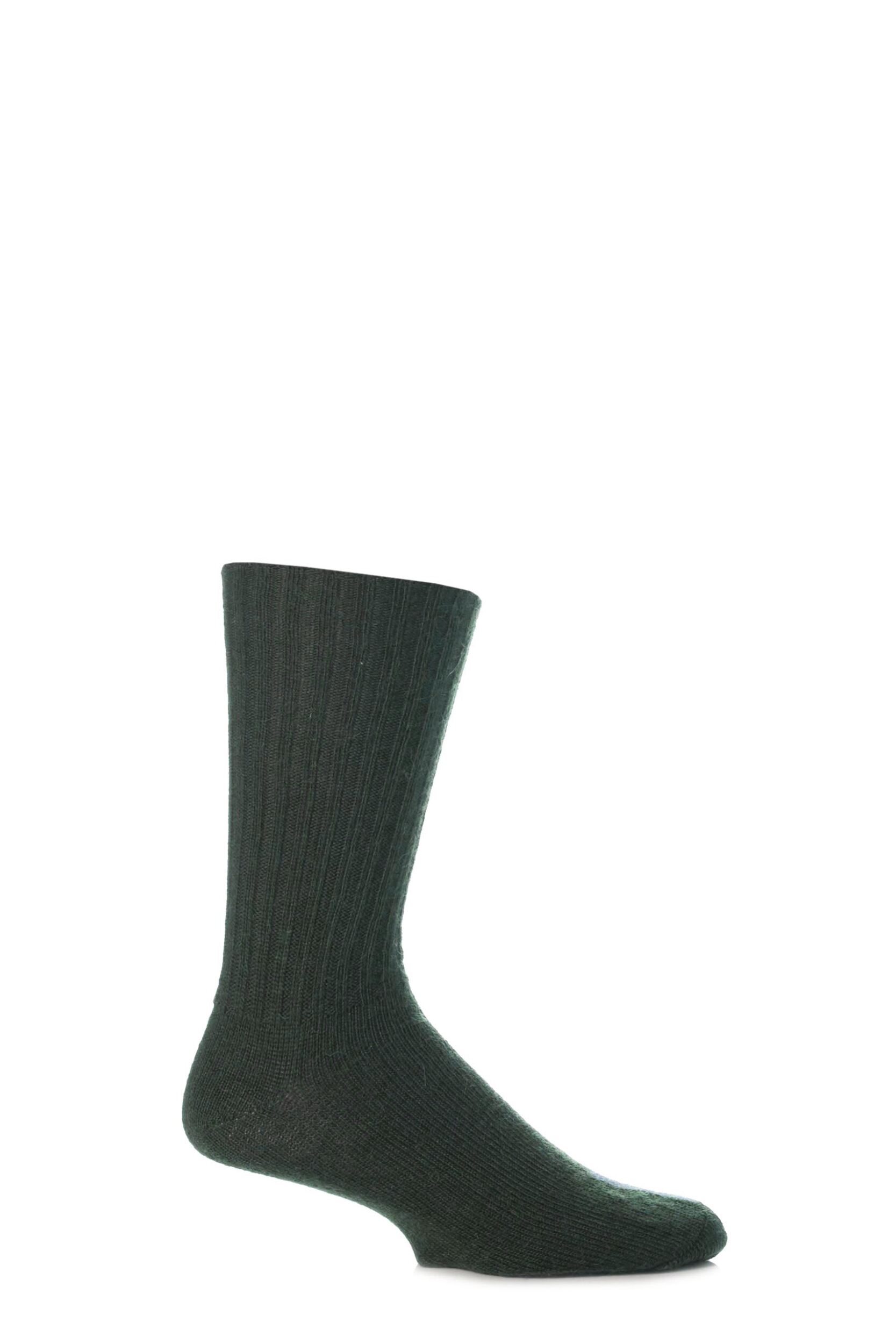 1 Pair Green of London Mohair Ribbed Knit Comfort Cuff True Socks Unisex 11-13 Unisex - SOCKSHOP of London