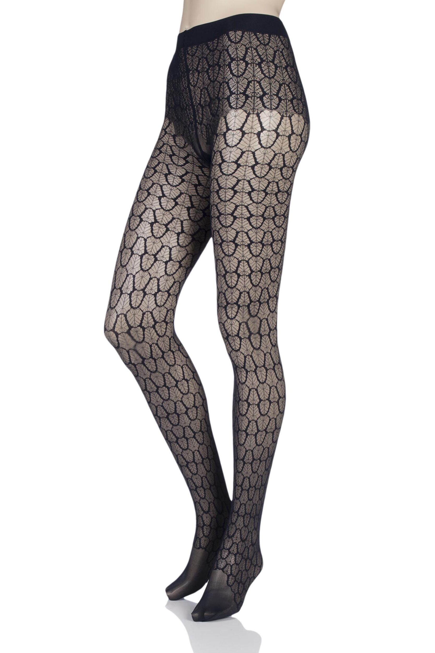 Image of Ladies 1 Pair Falke Vanity Leaf Net Tights