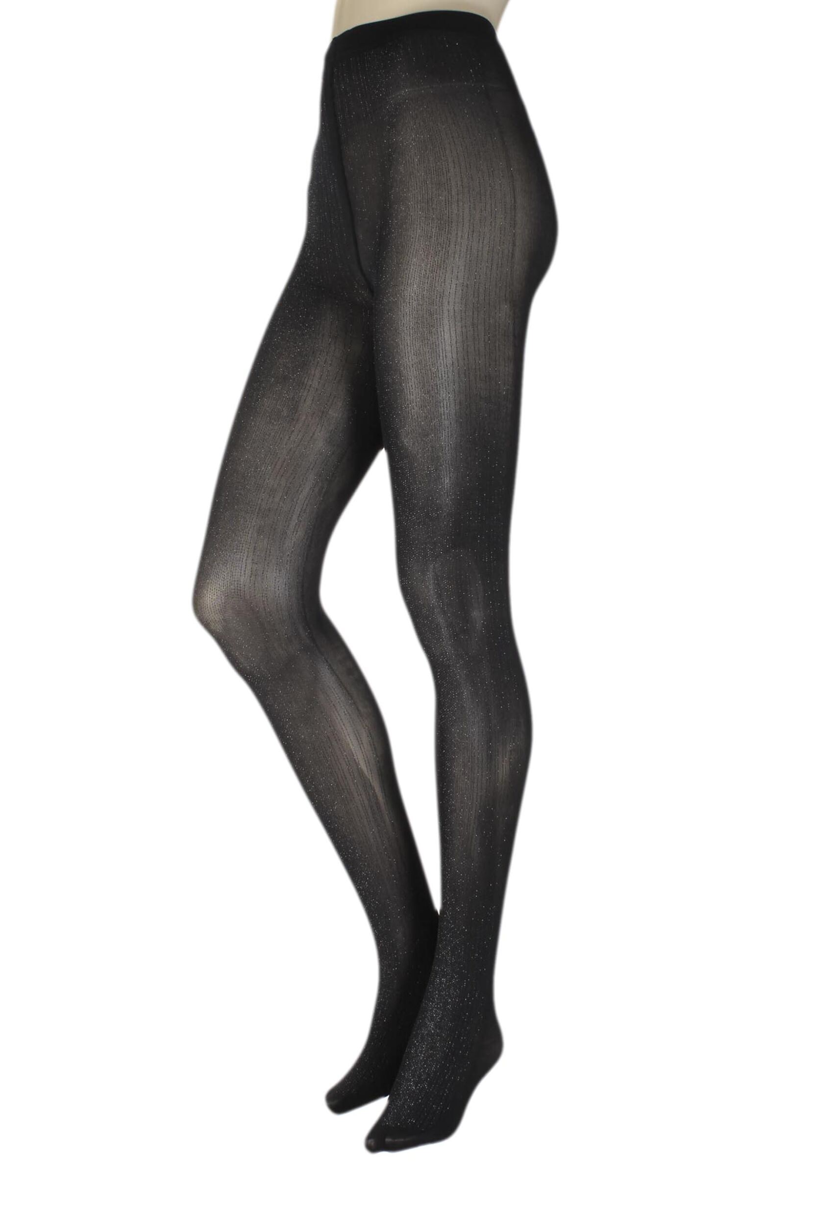 Image of Ladies 1 Pair Falke Stardust Glitter Stripe Tights