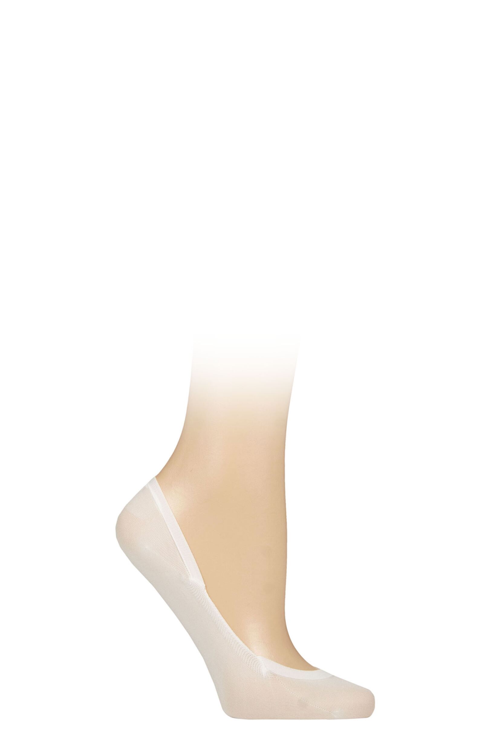 1 Pair White Elegance Step Invisible Shoe Liner With Anti-Slip Ladies 2.5-3.5 Ladies - Falke